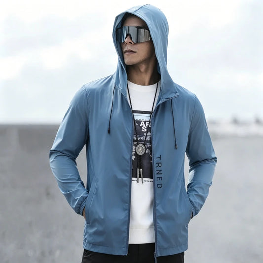 Men's Hooded Sunscreen Breathable Jacket UPF50+ UV Protection Sunburn/Coat for Couple Comfortable Sports Sun Protection Clothing
