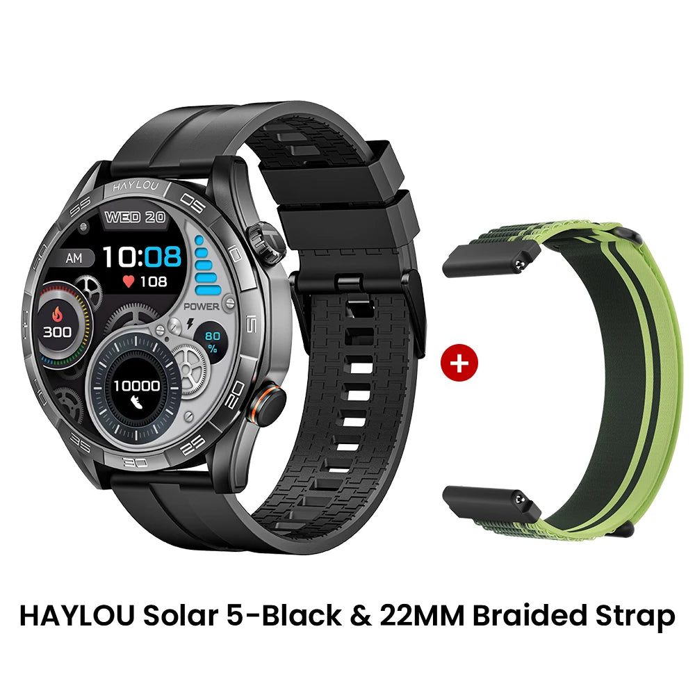 HAYLOU Solar 5 Voice Calling Smartwatch 1.58'' AMOLED Display 60Hz Smart Watch/24H Health Monitoring Sports Smartwatch for Men