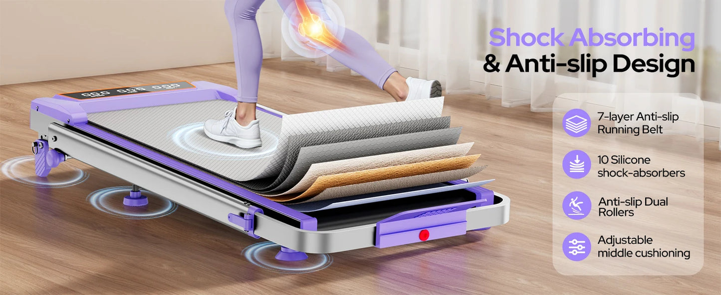 Walking Pad Treadmill with 15% Incline/Adjustable Height,3.5HP Walking Pad/with Handle Bar Foldable Under Desk Treadmill 350LBS