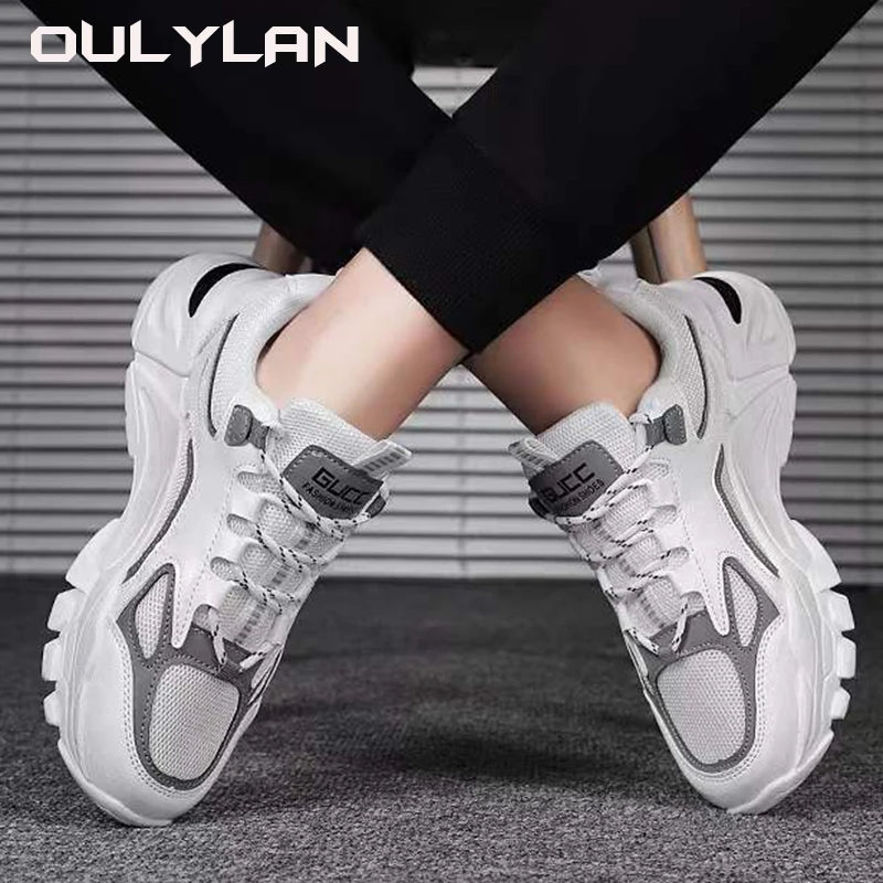 New Men's Shoes Spring Men's Lightweight Sports Shoes/Low Top Contrast Clunky Sneaker Breathable Running Shoes