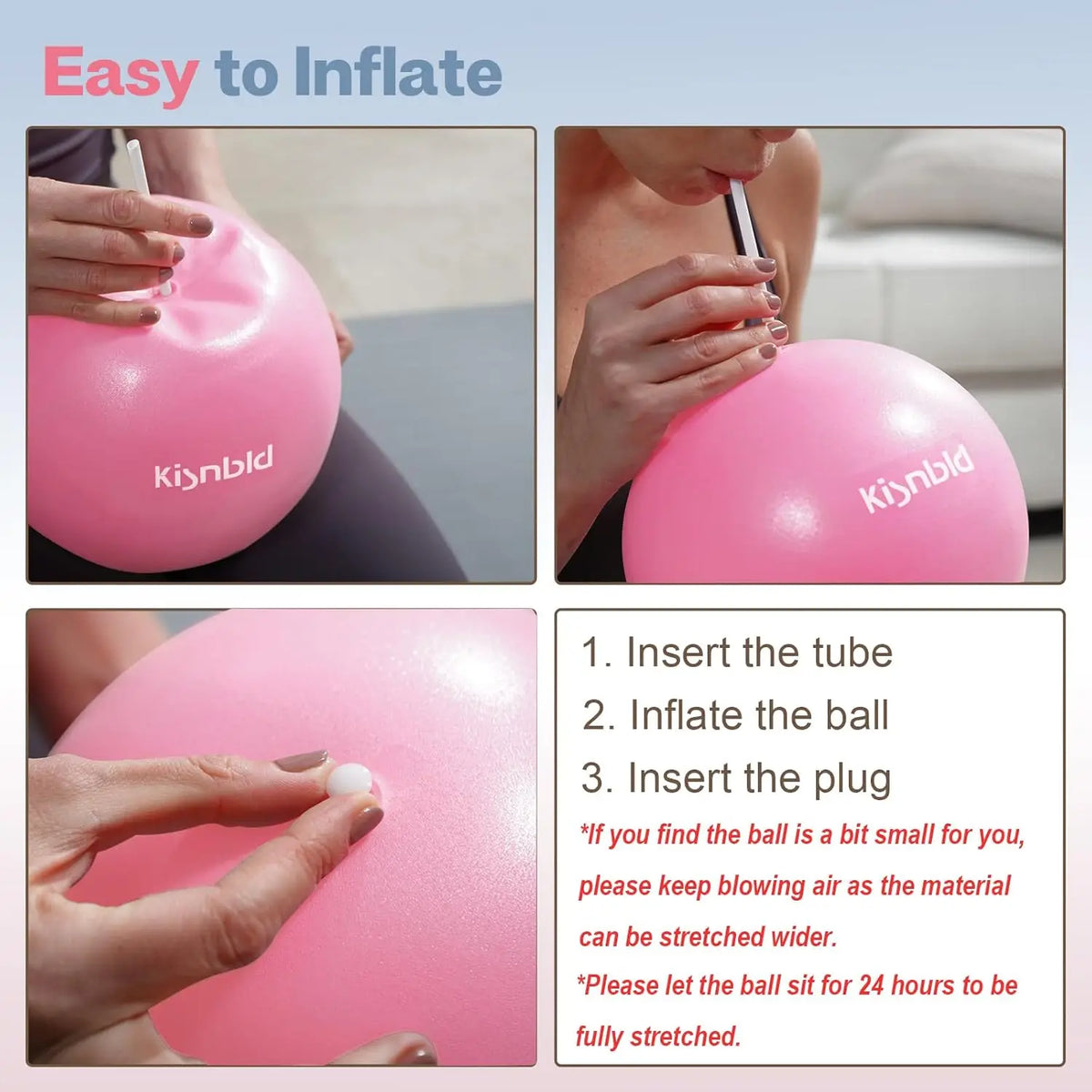 Small Exercise Ball 9 Inch Mini Pilates Ball Anti Burst and Slip Resistant/Mini Yoga Ball for Stability Fitness Physical Therapy Stretching & Core Ball