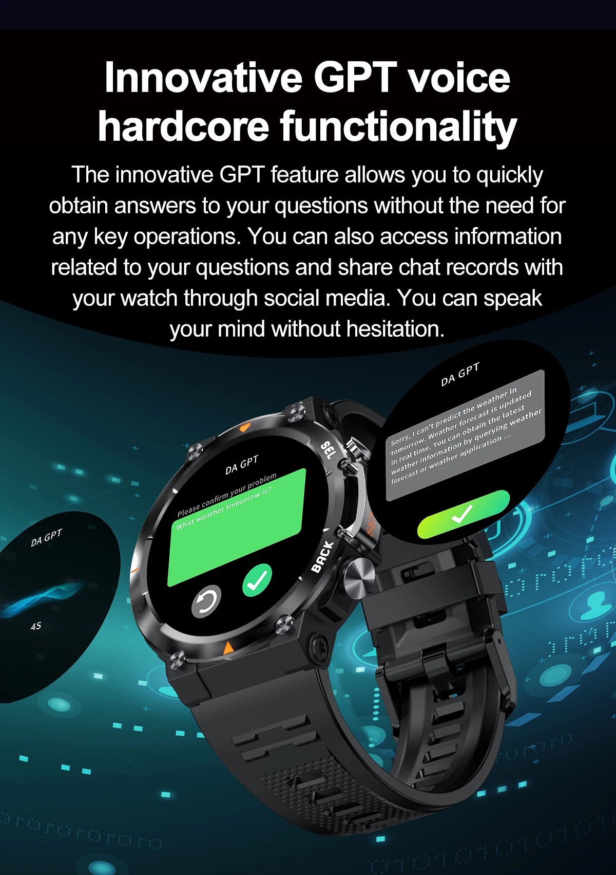 SENBONO MAX18 Smart Watch for Men AMOLED Screen AI GPT Bluetooth Call/410mAh Big Battery Fitness Tracker Men' Sport Smartwatch