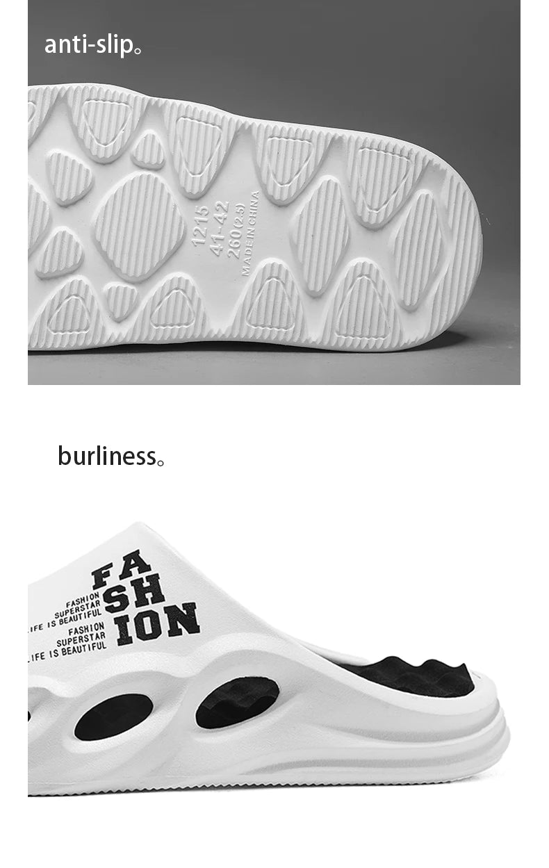 Men Fashion Massage Slippers Indoor/Outdoor Sandals Thick Sole Male Slides/Summer Non-Slip Men Shower Slippers