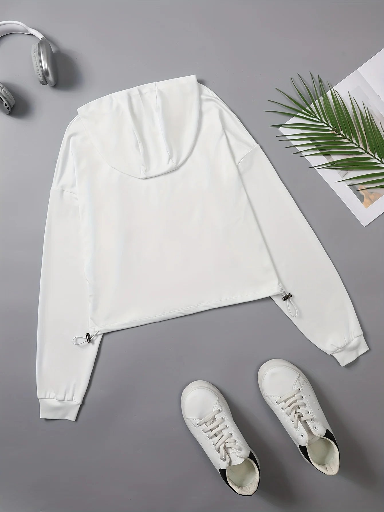 Women's High-Elasticity Short Zippered Hooded Jacket with Collar & H-Fit/All-Season Gym, Yoga  Running Coat Solid Color