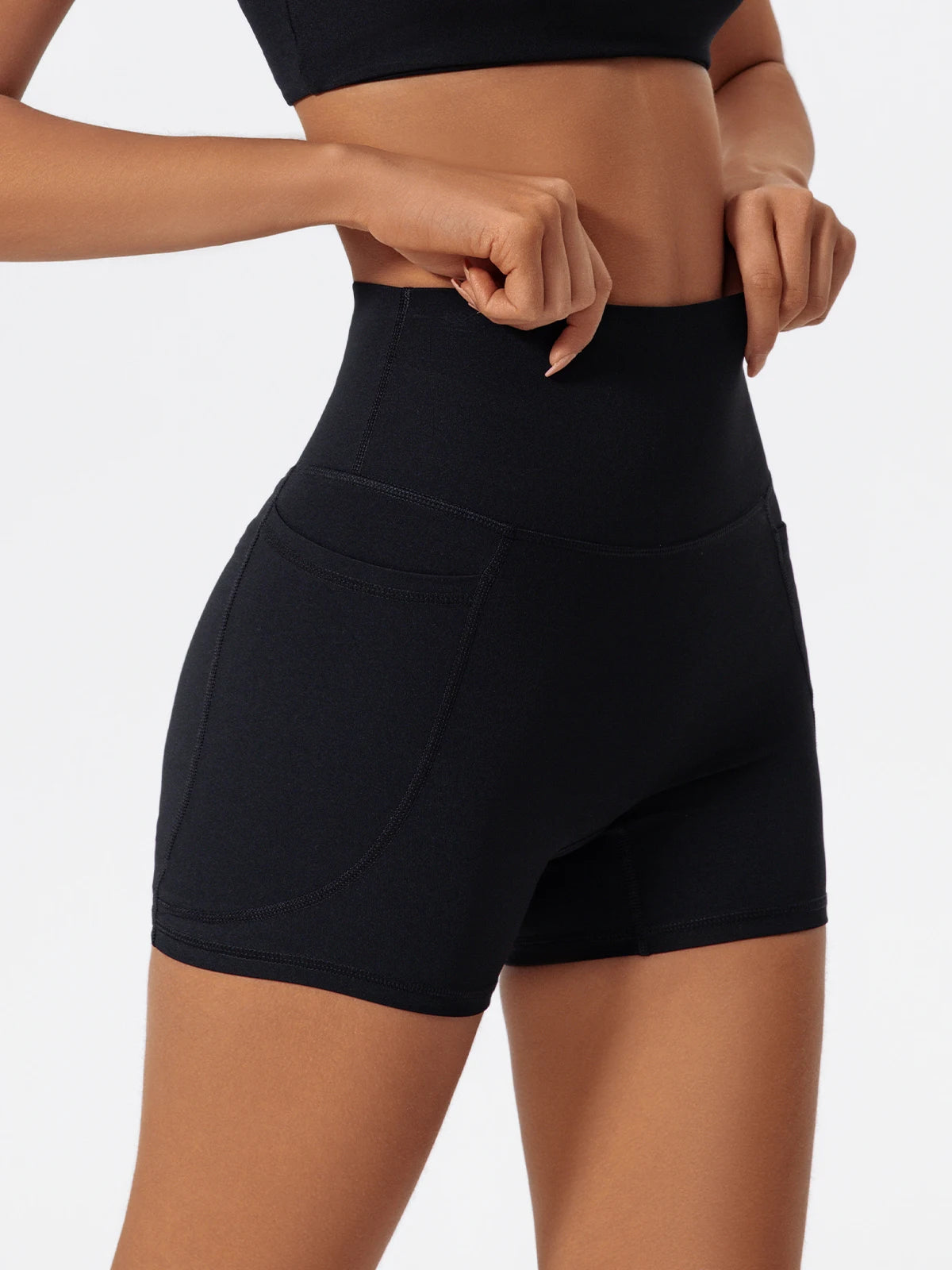 Hearuisavy Women Summer High Waist Shorts with Pockets/Quick Dry Yoga Cycling Gym Workout Sports Bottoms