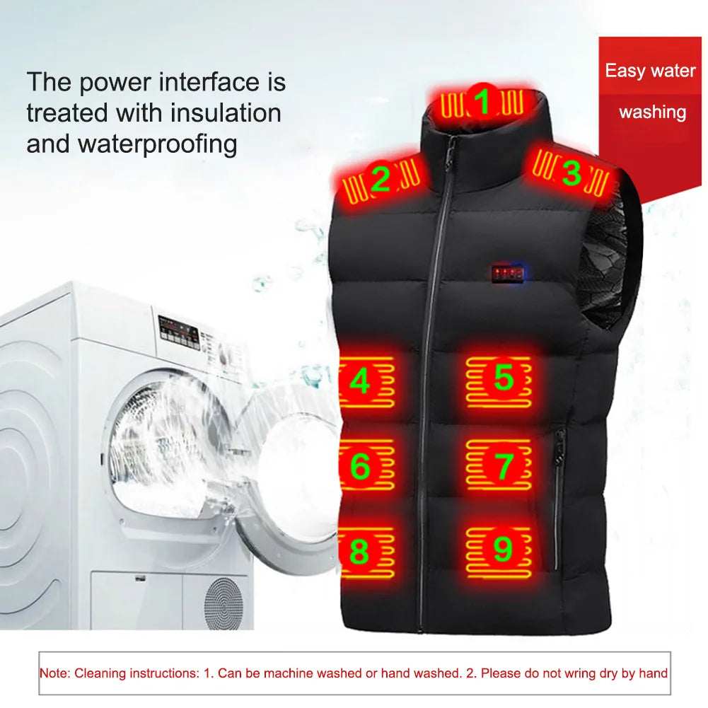 23 Heating Areas Vest Jacket Men Winter/Electric Heated Vest Men USB Infrared Waistcoat
