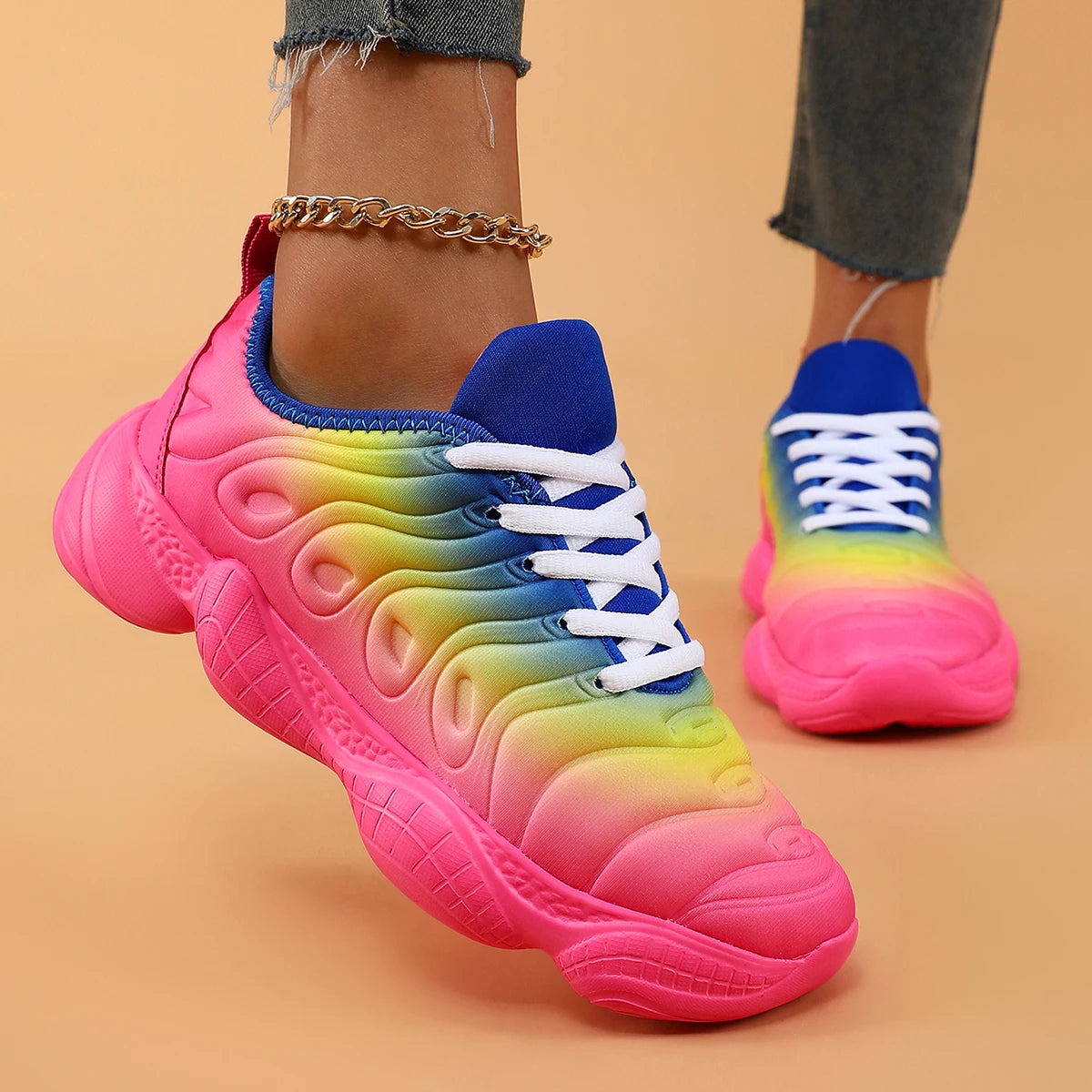 New Candy Color Men Transparent Bottom Sneakers/Running Shoes Women Hiking Shoes Couple Autumn Rainbow Sports Shoes