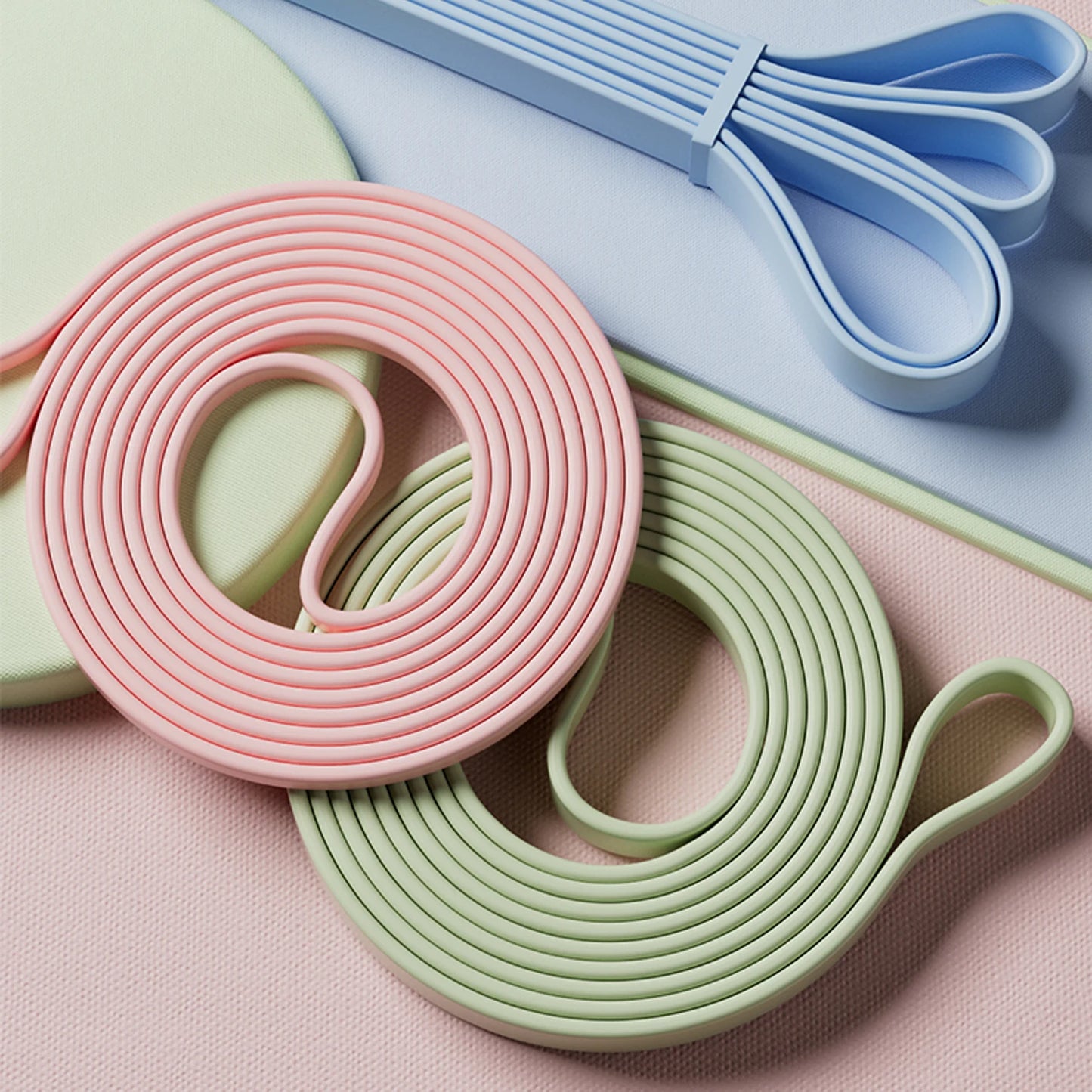 WOSWEIR-Ladies Silicone Fitness Stretch Band for Yoga Resistance Training/Tensile Stretching Pull-Up Assisted Exercise Band