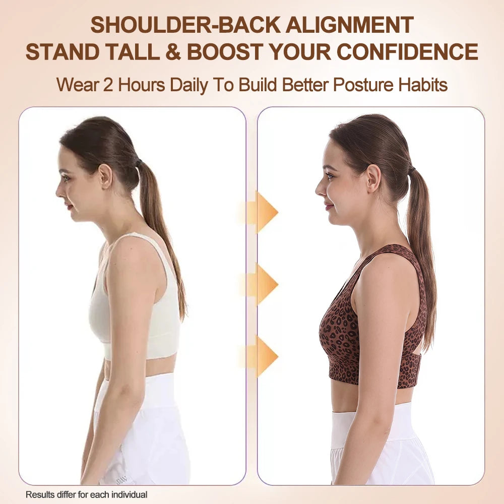 Women Wireless Posture Bra, Front Closure Cross Back Design/Wide Strap Full Coverage Back Support Comfort Daily Underwear