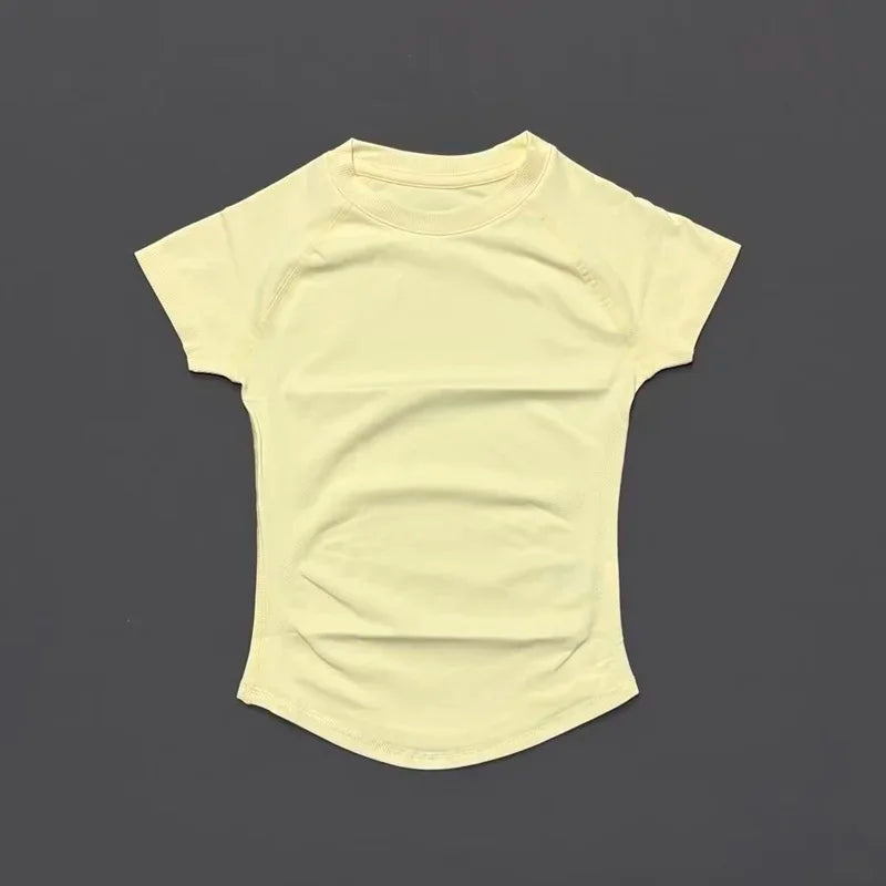 Women Sports T-Shirt Round Neck Short Sleeve Breathable Stretchy Tops/Gym Fitness Yoga Running Workout Casual Athletic Shirts