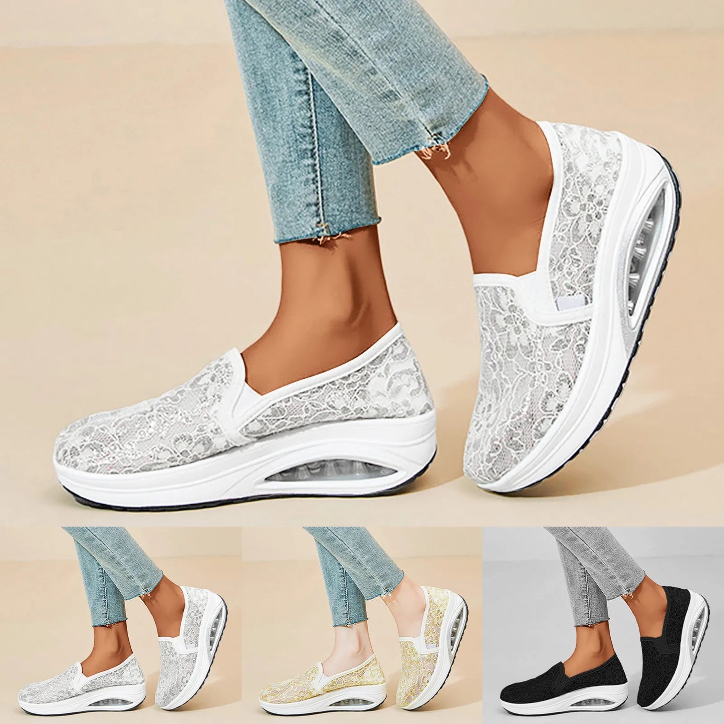 Women's Open Toe Wedge Sandals Hollow Out Running Shoes/For Women In The Summer New Mesh Breathable Casual