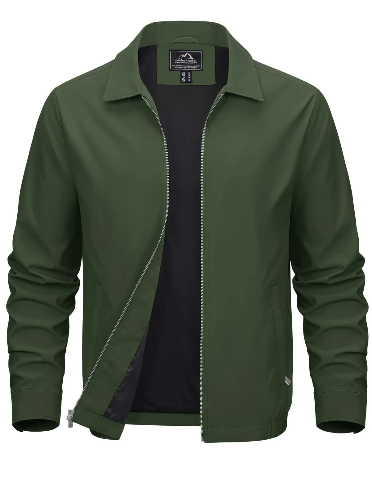 Men's Lightweight Windbreaker Jacket Full Zip Casual Jacket/Water-Repellent Coat with Zip Pockets Golf Work Outdoor