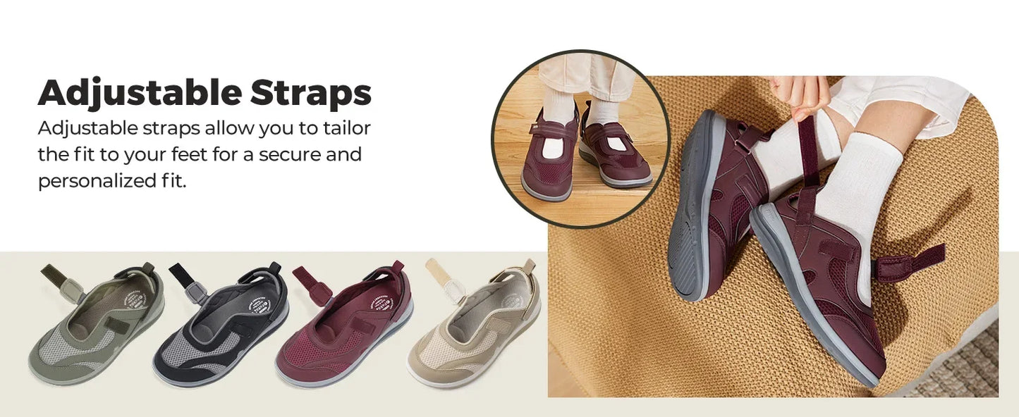 Women's Sandals Mary Jane Casual Shoes Widened Toe For Swollen Feet/Lightweight Breathable Outdoor Elderly Shoe Sandals