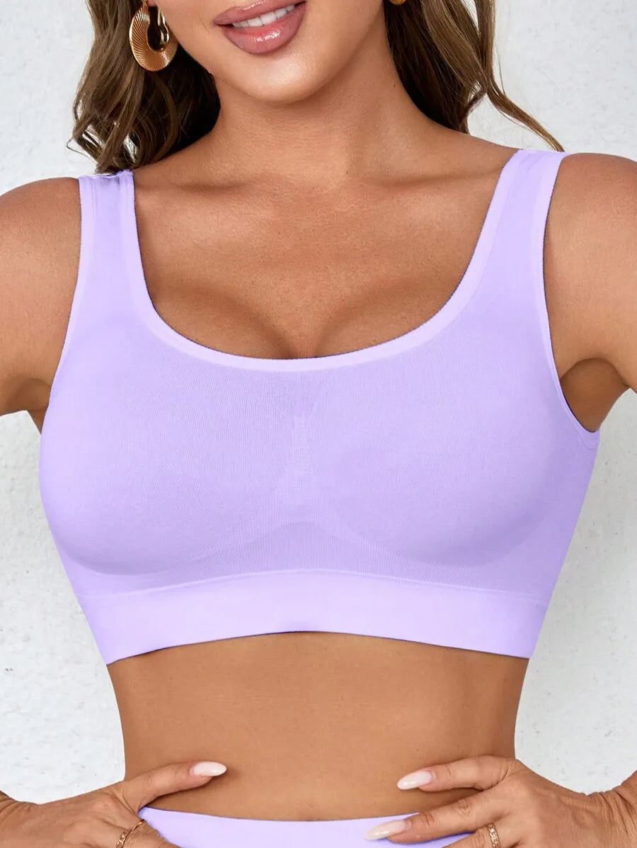 3 Packs Women Seamless Comfort Thin/Unlined Sports Bra Underwear