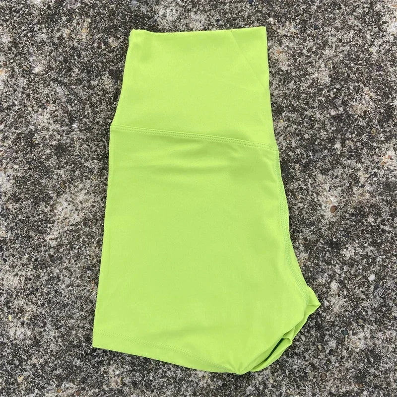 Solid Color Women Fitness Sport Shorts High Waist Athletic Yoga Shorts/Leg Cycling Comprehensive Training Jogging Squat