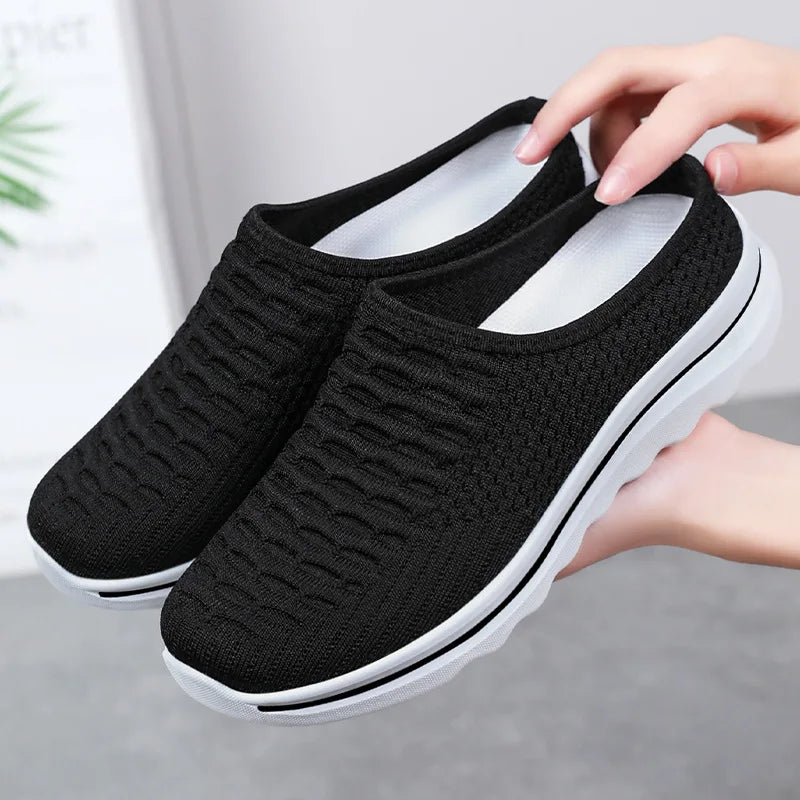 Women's Summer Breathable Commute Half Drag Shoes Soft Sole/Lightweight Slip On Casual Comfortable Odor-Resistant