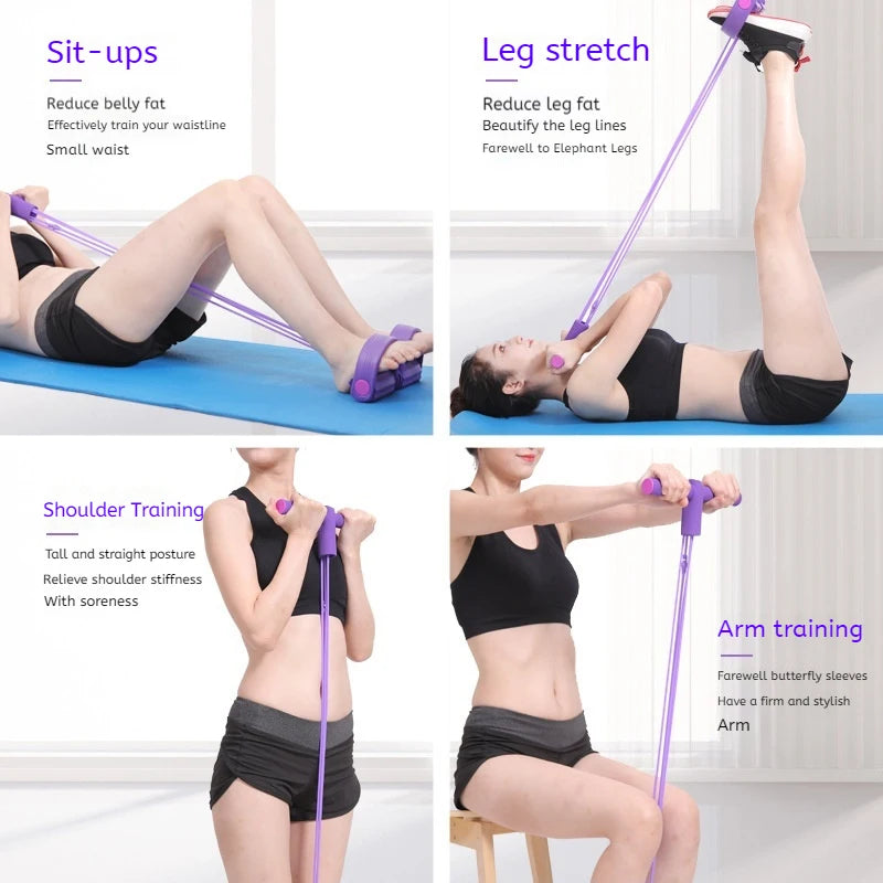 6-Tube Resistance Band Multi Function Tension Rope Fitness Bands/6-Tube Elastic Yoga Pedal Puller For Sports Exercises At Gym