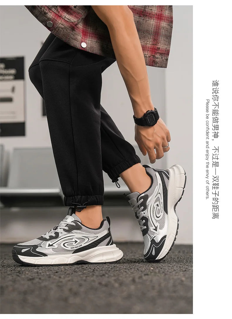 Casual Sneakers Retro Dad Shoes Men's Summer Thick Sole/Hiking Sneakers Breathable Mesh Non-slip Casual Streetwear