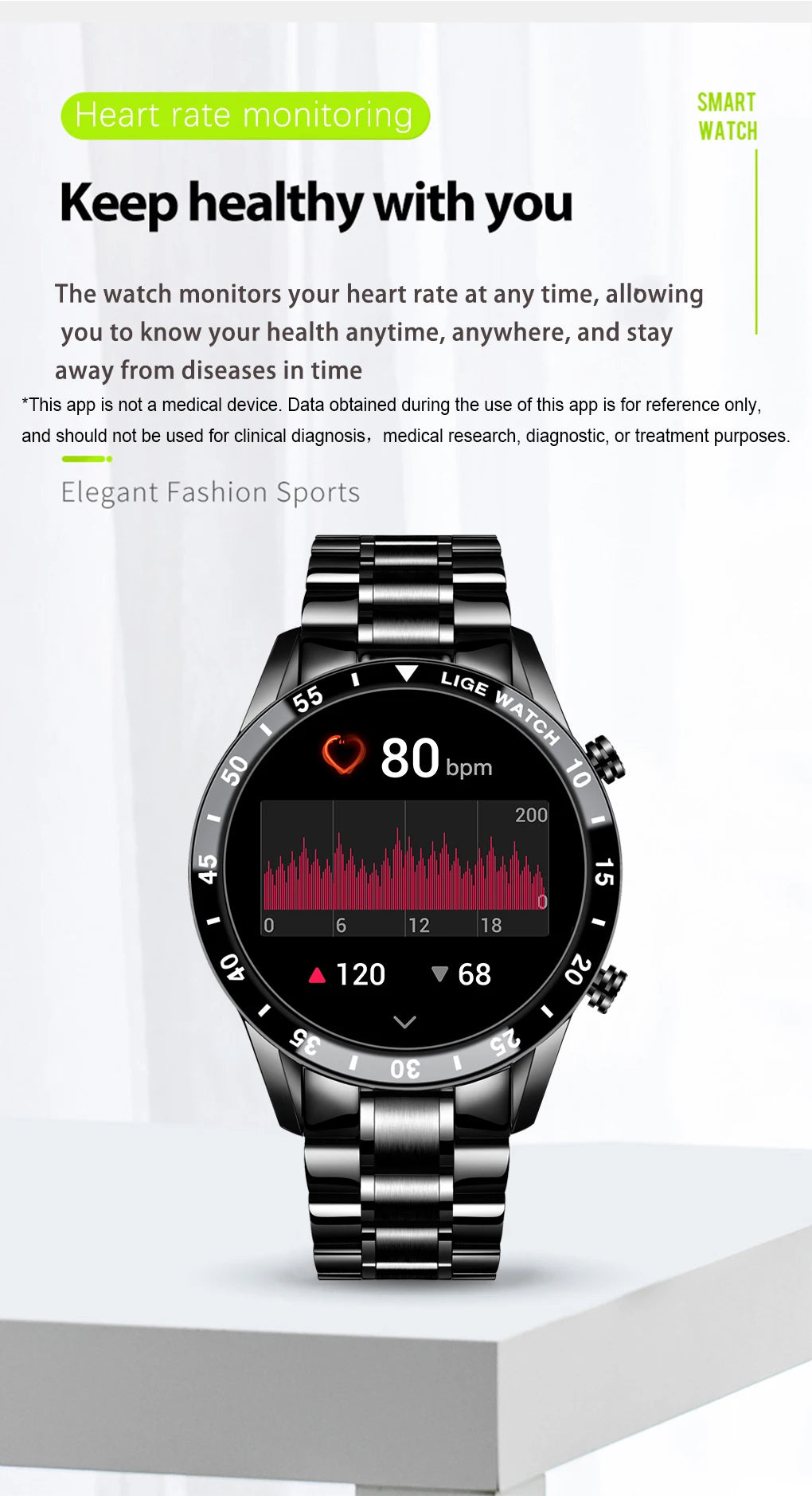 LIGE Fashion Smart Watch Men Full Circle Touch Screen Bluetooth Call/Men Smartwatch Waterproof Sport Watch