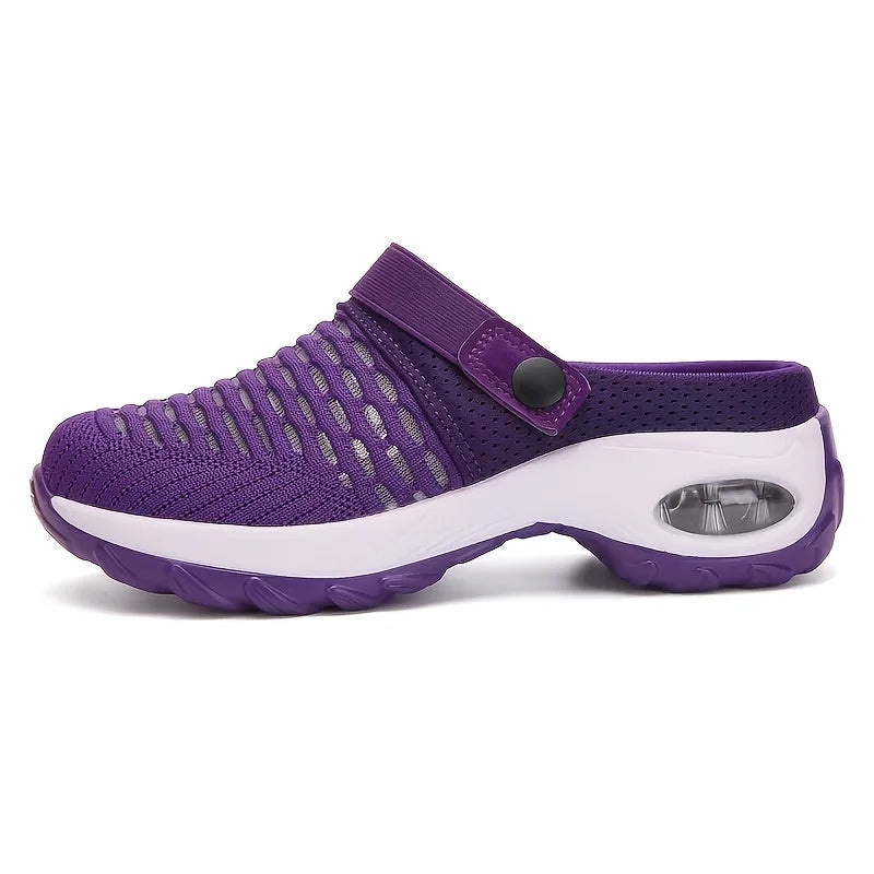 Women's Breathable Flying Woven Knit Sneakers Soft Cushion/Non Slip Lace Up Walking Shoes, Lightweight Mesh Comfort Shoes