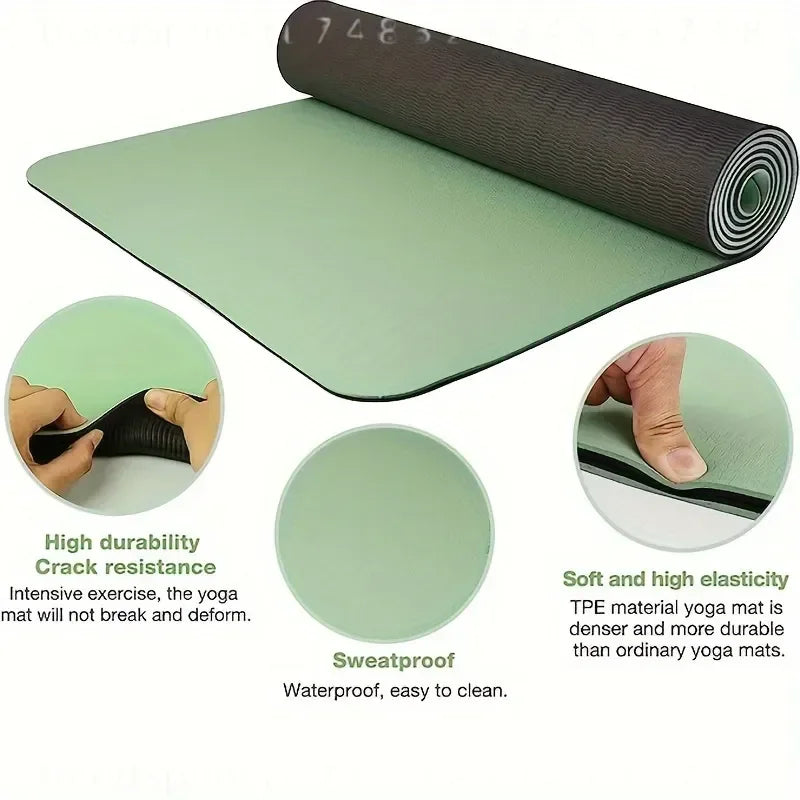 TPE Yoga Mat Non Slip Texture for Pilates Jumping Fitness Men/Women Exercise Pink Green Purple Coffee White Gray Yoga Mat