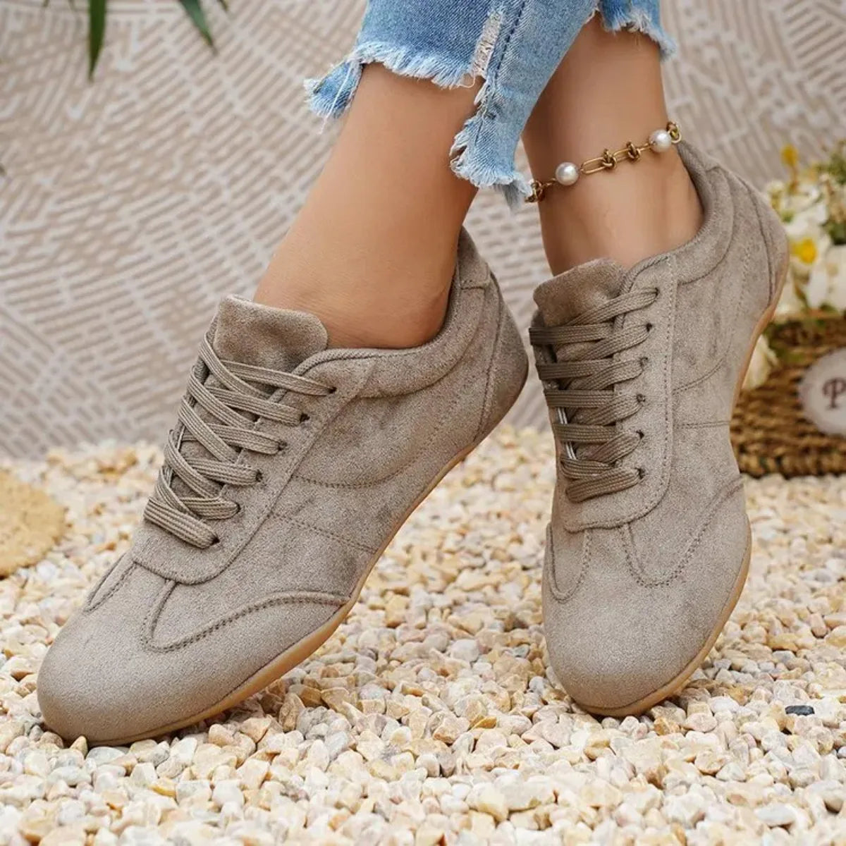 Women's Casual Flat-Soled Non-Slip Wear-Resistant Sport Spring/Autumn Round-Toe Soft And Comfortable Women Single Shoes