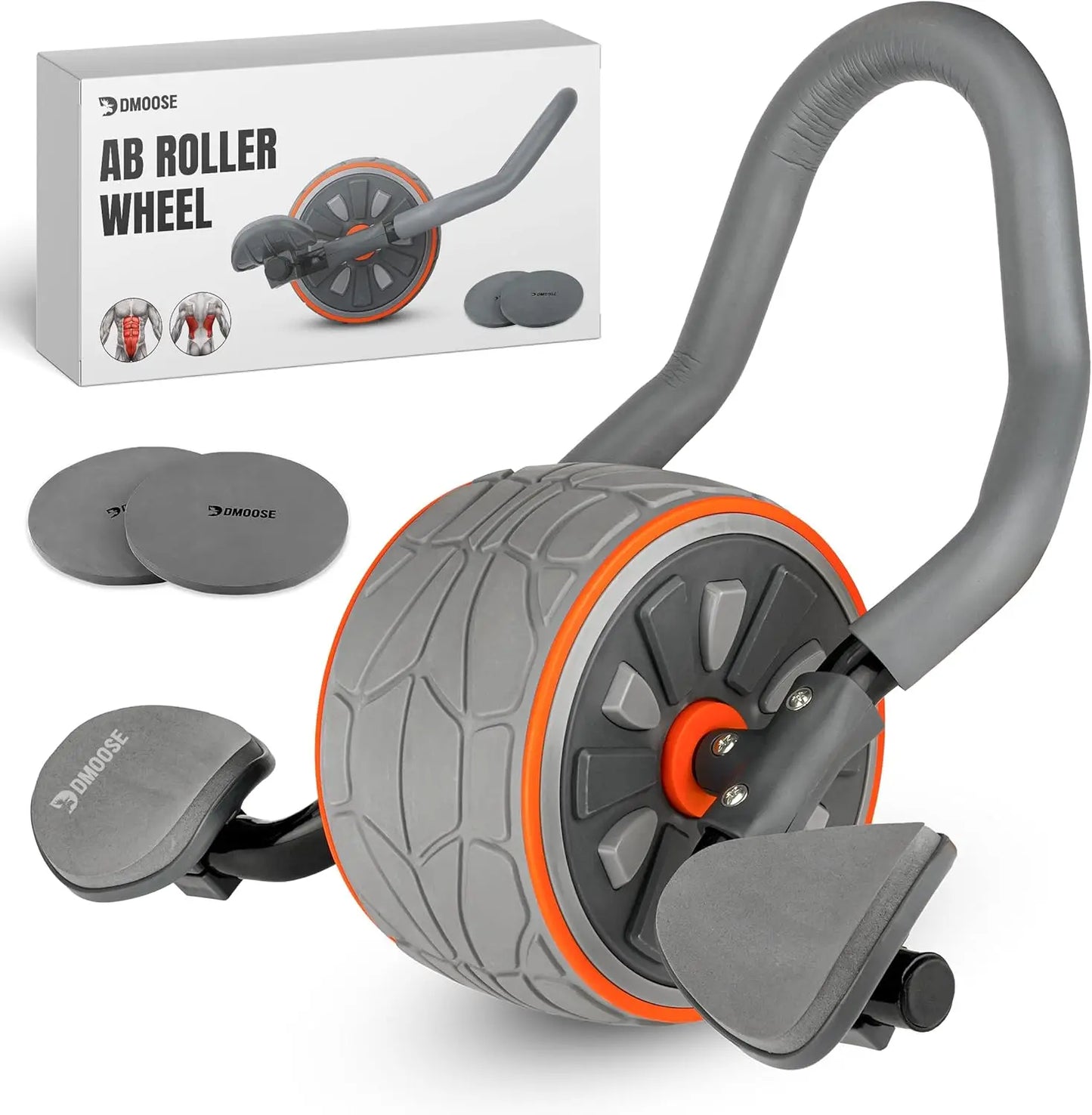 Ab Roller Wheel with Elbow Support 2 Knee Pads Abdominal Trainer/for Core Workout Perfect Abs Workout Equipment for Home and Gym