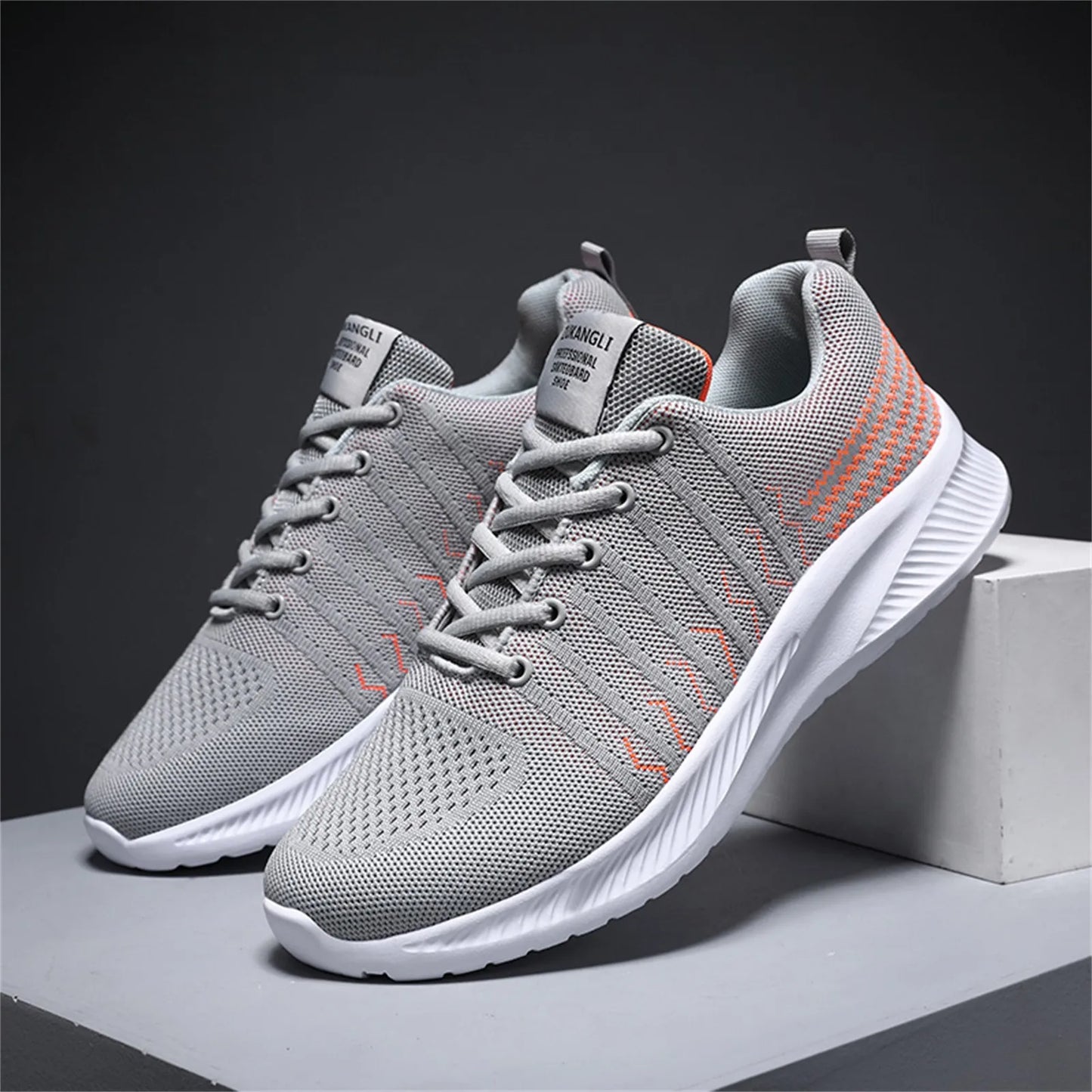 Men Soft Sole Colorblock Mesh Lace Up Casual Shoes/Comfortable Breathable Sneakers Walking