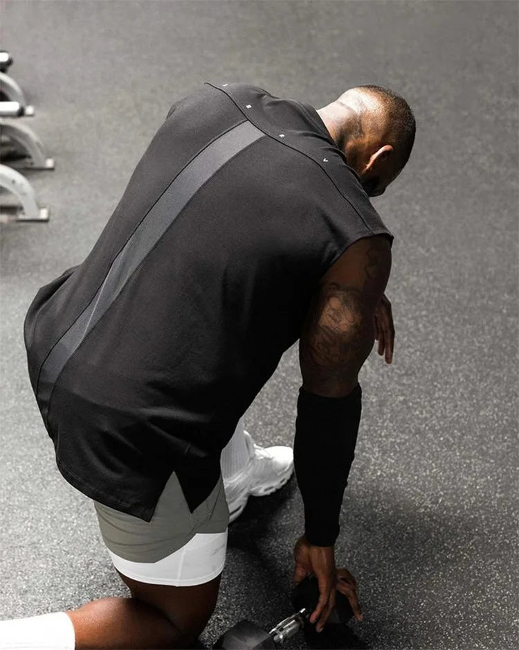 Men's Summer Casual Tank Top Gym Fitness Quick Dry Running/Sleeveless Shirt Sports Vest Undershirt Male Bodybuilding Clothing