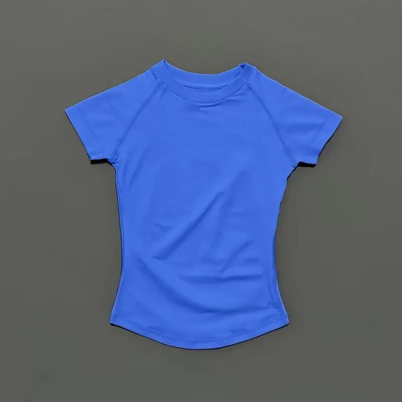 Women Sports T-Shirt Round Neck Short Sleeve Breathable Stretchy Tops/Gym Fitness Yoga Running Workout Casual Athletic Shirts