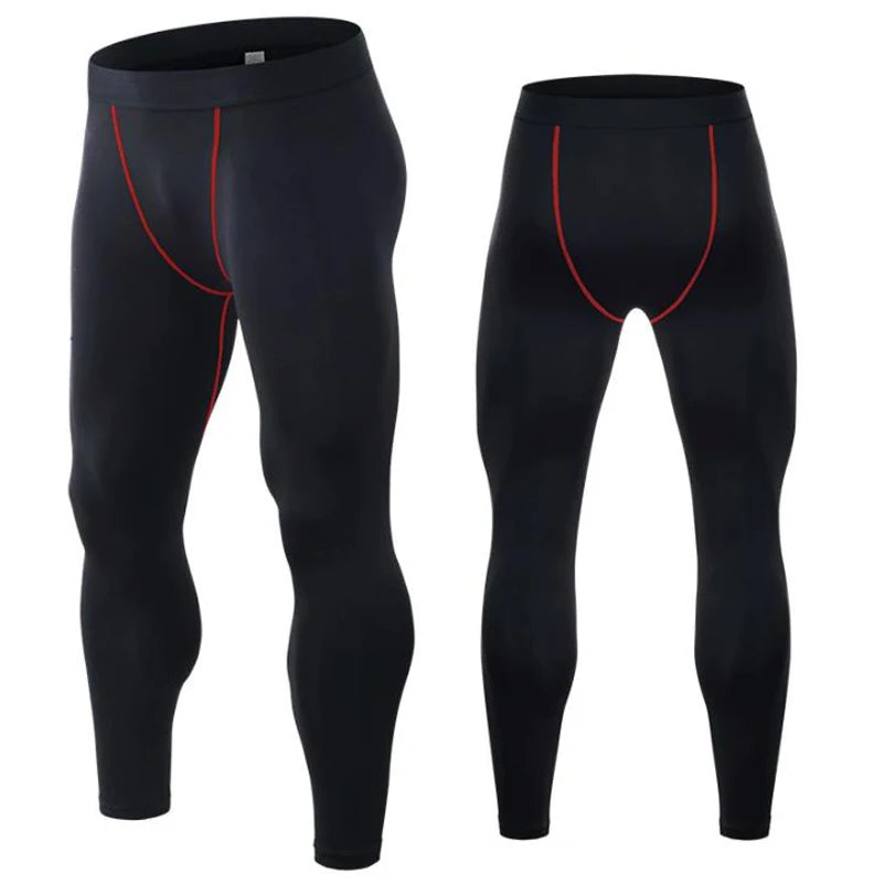 Men's compression sports pants fast drying fitness sports pants/running tight pants training tight pants black