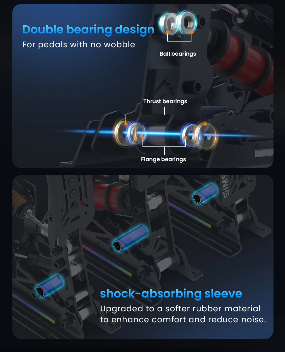 SIMSONN PRO X Ultra Sim Racing Pedals Pressure Sensor Pedal Support/VAM VAM RPO Vibration Motor PC Racing Simulator Pedals