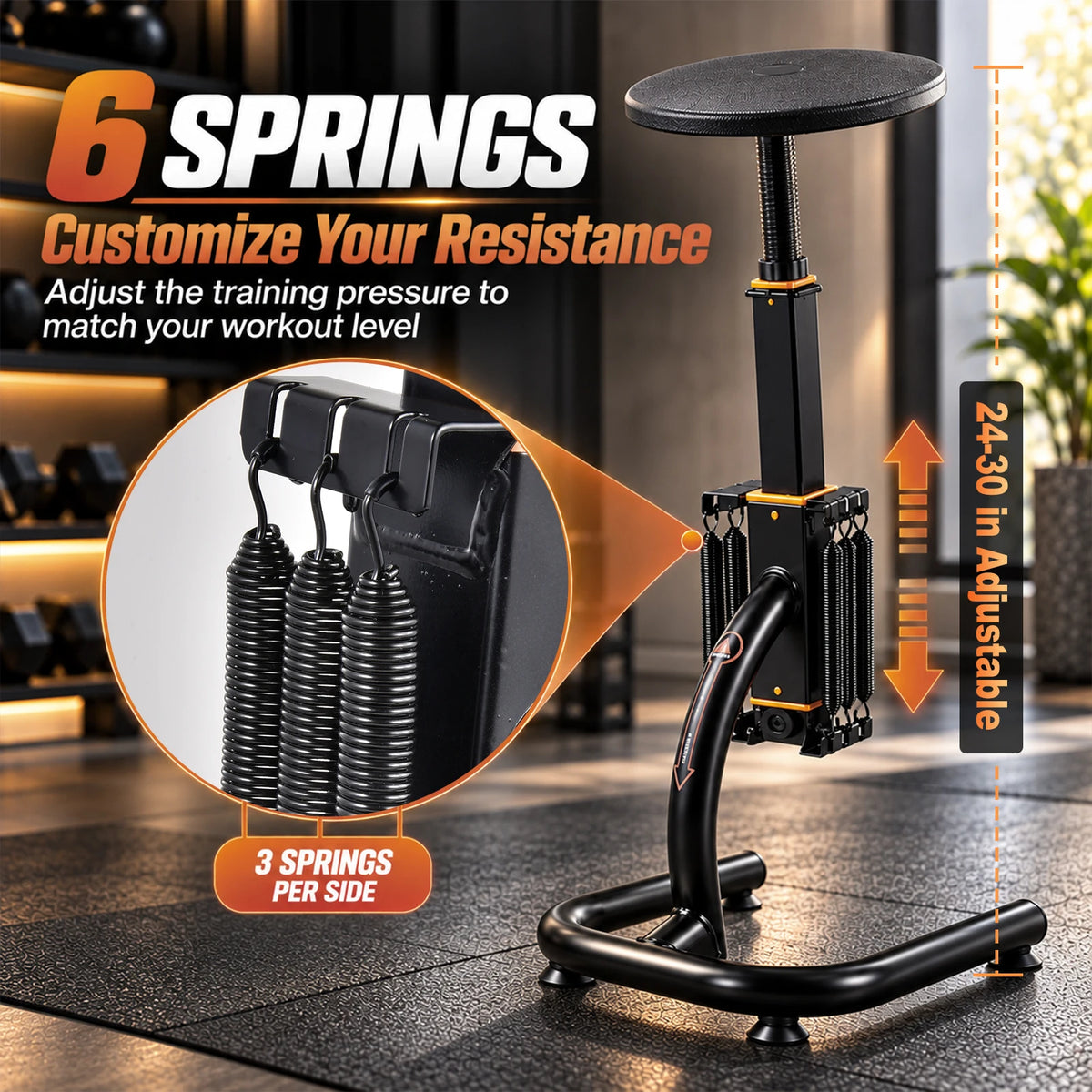 Assisted Squat Machine, Seat Height Adjustable from 61 to 76 cm Variable/Intensity Glutes Trainer Fitness Butt Machine Exercise Equipment
