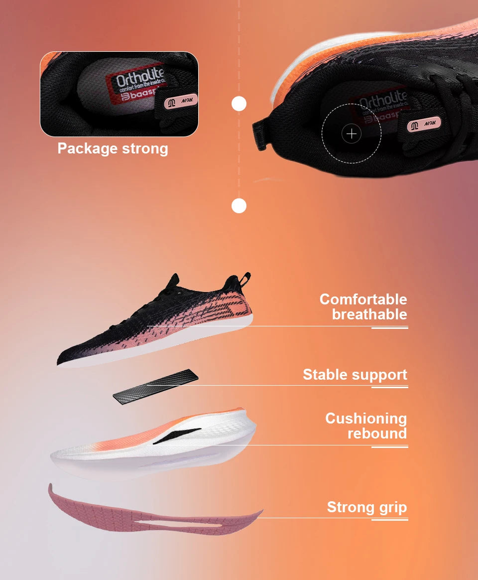 Baasploa Women Professional Running Shoes Outdoor Carbon Plate/Non Slip Sports Shoes Female Casual Breathable Jogging Sneakers