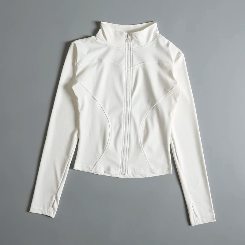 Women Zip Fitness Yoga Shirt Long Sleeve Sports Jacket Gym Top/Activewear Running Coats Workout Clothes Woman