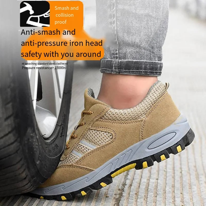 New Men's Safety Boots Lightweight Anti-Smash/Anti Piercing Steel Toe Work Shoes Indestructible Sneakers