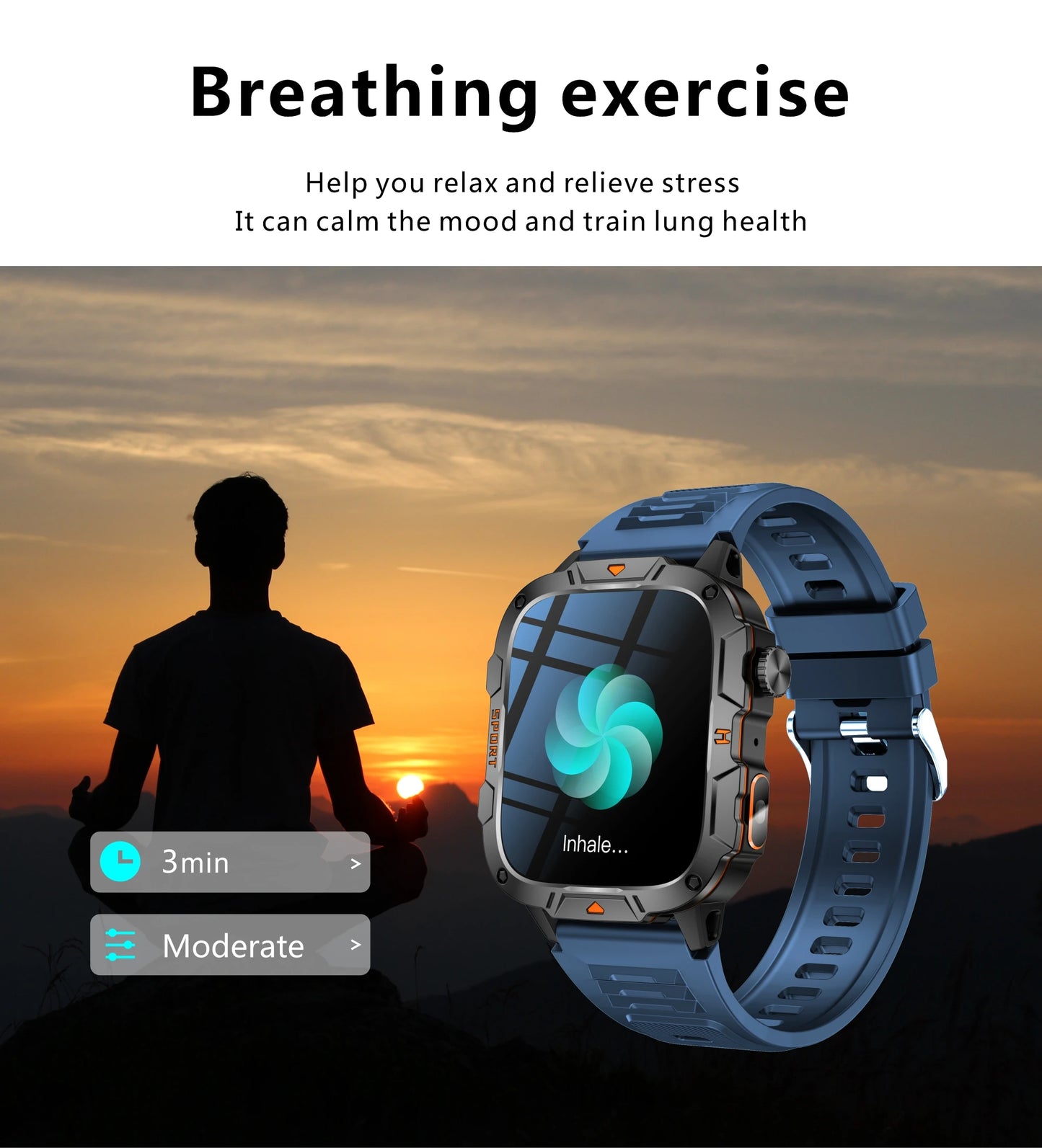 For Xiaomi Outdoor Sports Smart Watch GPS tracker 5ATM Flashlight/1.96" HD Display Screen Bluetooth call Men Fitness Watches