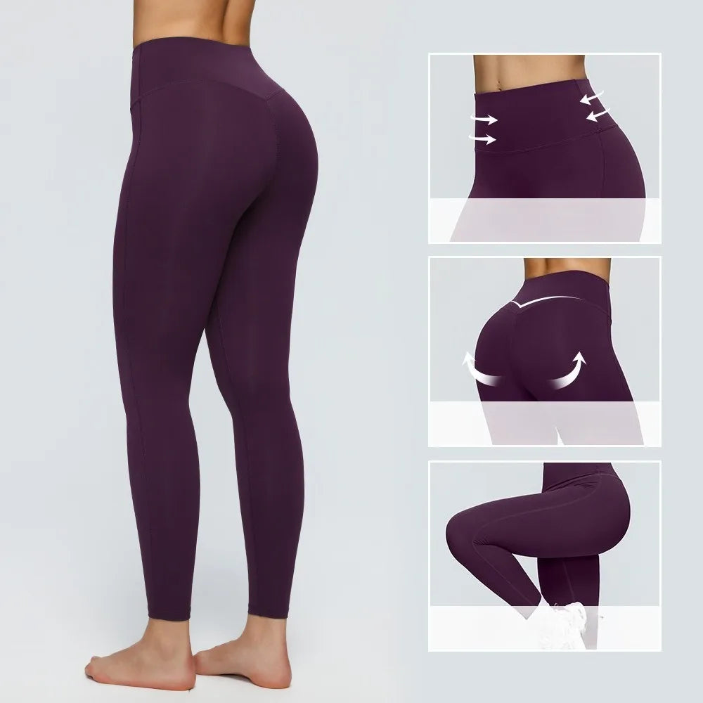 Women's Naked-Skin Yoga Leggings High Stretch Quick Dry Butt Lifting/Tight Fitness Pants for Outdoor Jogging Casual Daily & Street Wear