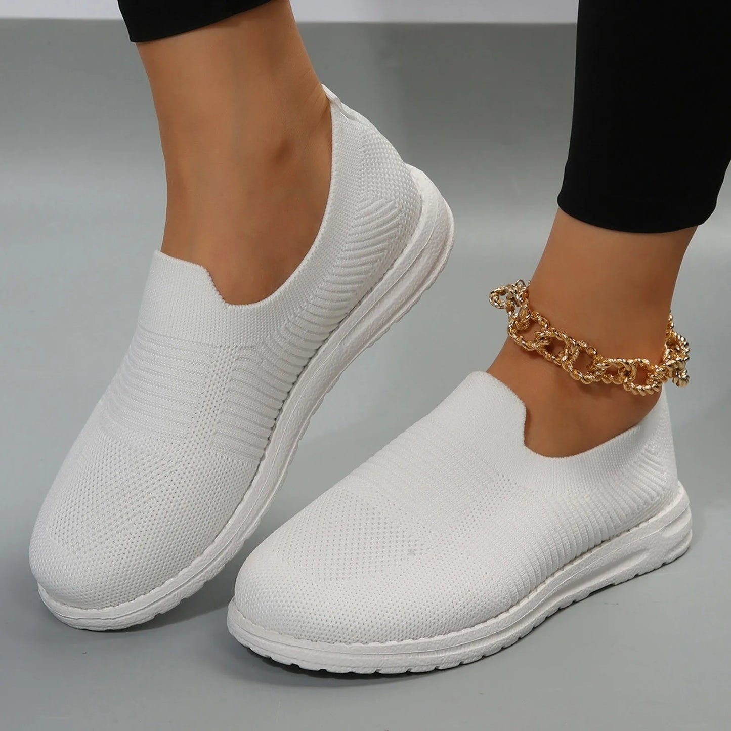 Ladies Slip-On Mesh Shoes Sports Casual Shoes Breathable/Plus Size Lightweight Running Women's Casual Work Sneakers
