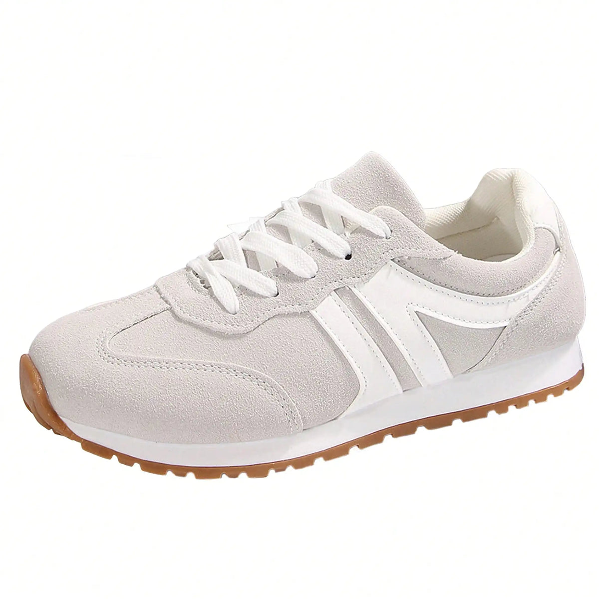 Sneakers For Women Fashion Tennis Shoes Casual Athletic/Solid Color Low Top Lace Up Plain Toe Fabric Inner PVC Sole Shoes