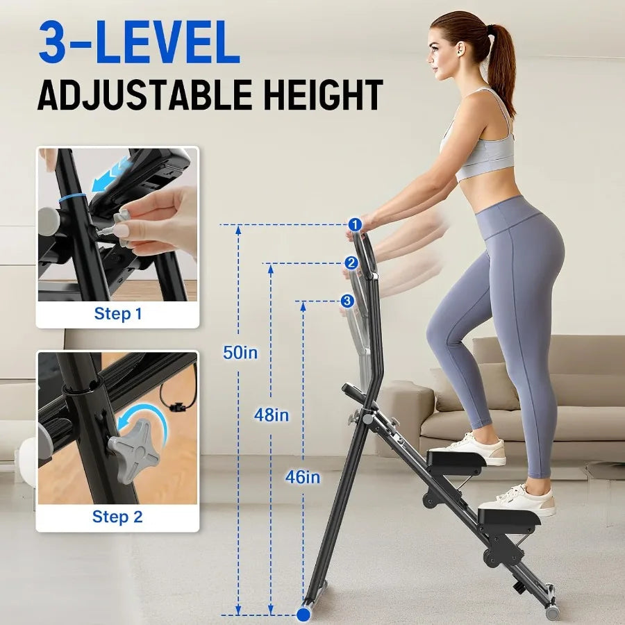 Stair Stepper for Exercise at Home Folding Stairmaster Machine/for Cardio Fitness Vertical Stair Climber with Adjustable Handle