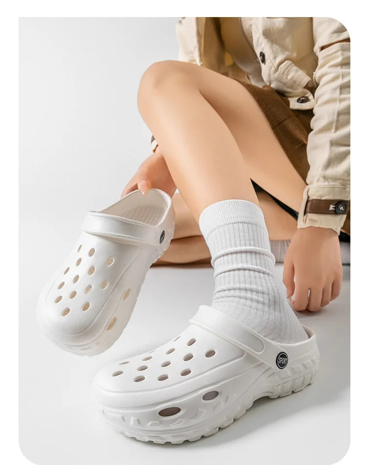 Summer Women Clogs Female Sandals Thick Bottom Home Slides/Soft EVA Dry Wedges Platform Garden Shoes Beach Sandals Home Slippers