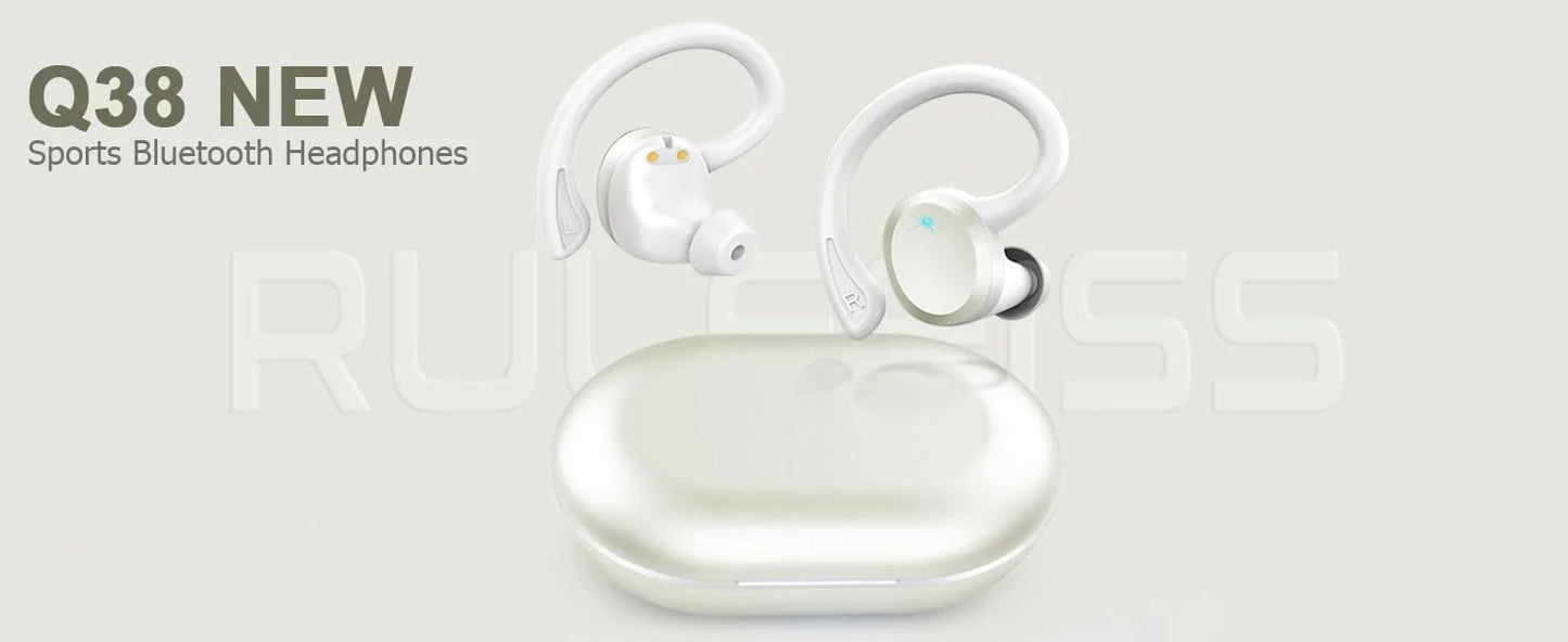 Wireless Earbuds, Bluetooth 5.3 On-Ear Headset Noise Cancelling Mic/48H Playtime Sports Headphones for Workout/Running