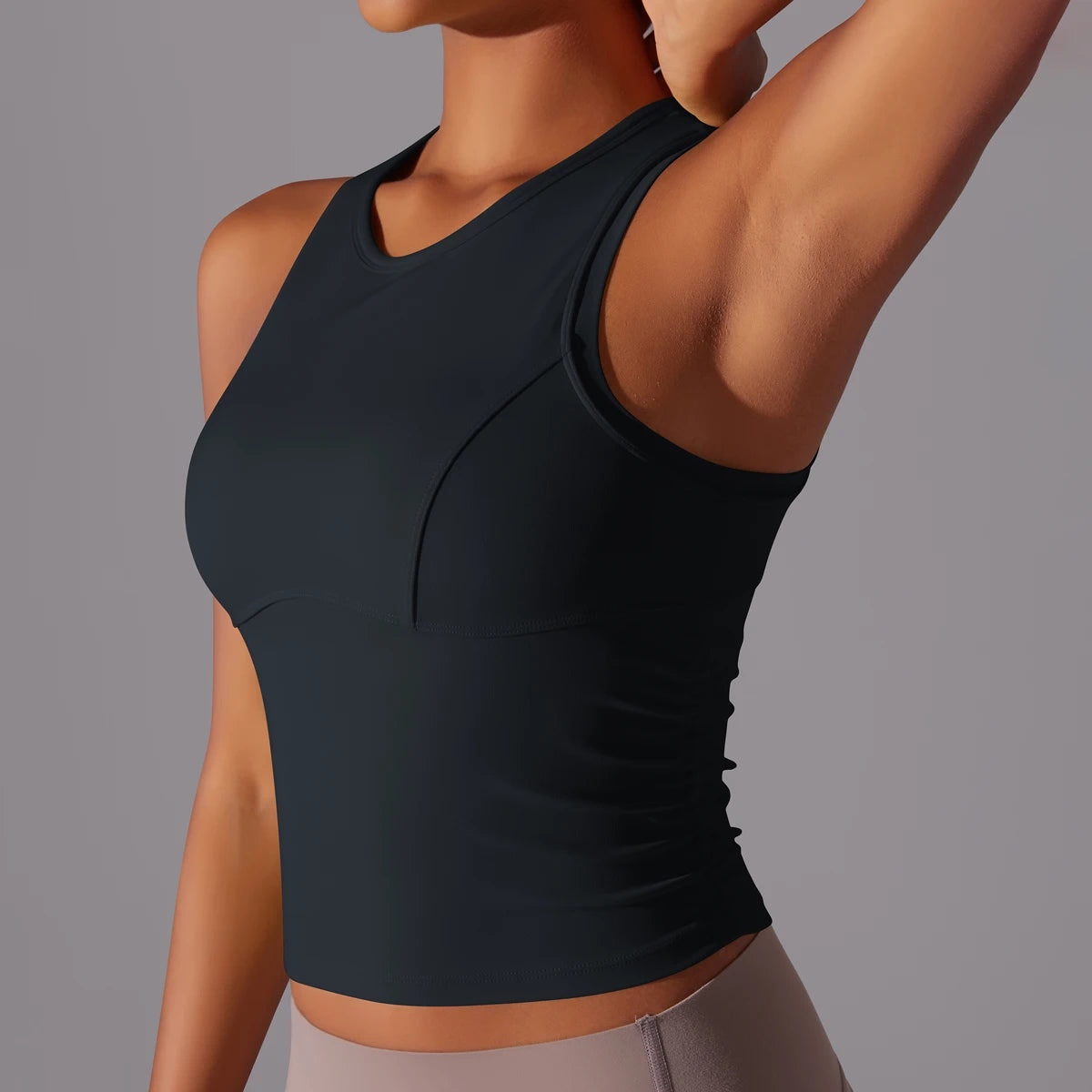 Sleeveless Yoga Vest Slim Sportswear  Stretchy Slim Sports Bra/Breathable Pleated Tank Top Quick Dry Fitness Wear Sexy Slim Top