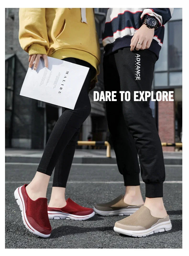 Men Slippers Summer Breathable Home Indoor Slippers Men Thick/Bottom Slides Fashion Couple Walking Shoes Plus Size 39-48