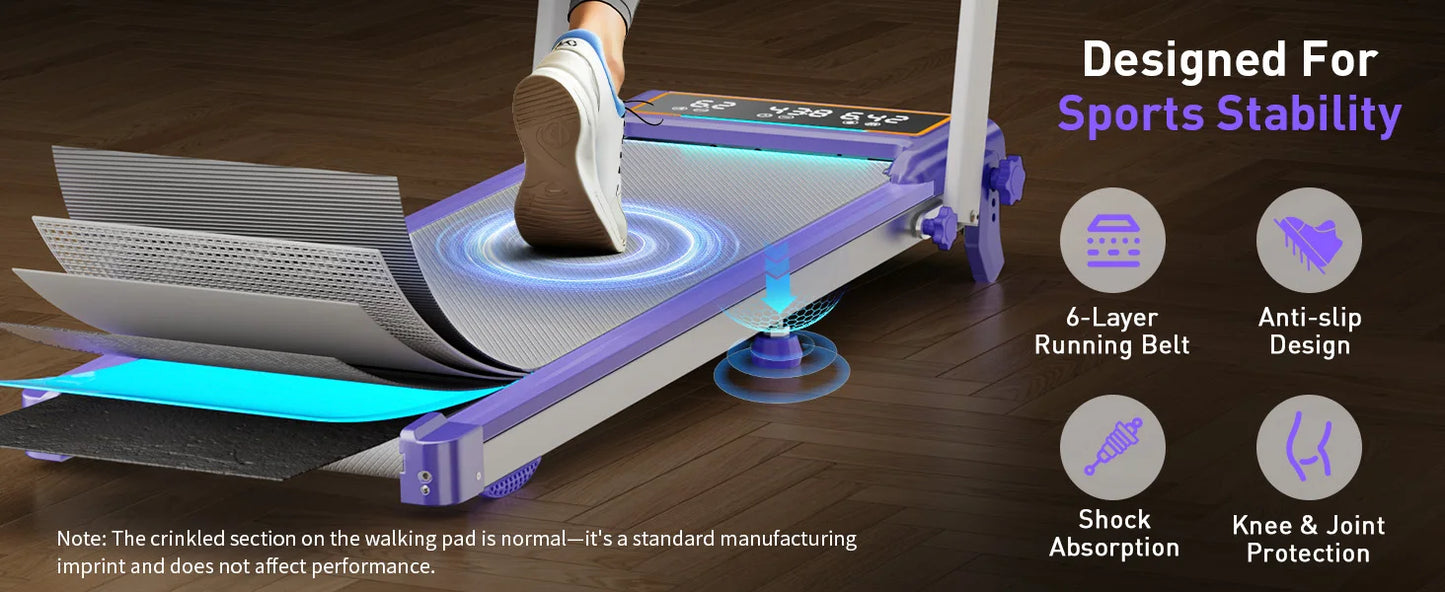 Folding Walking Pad with 15% Incline/RGB Light/Dual Screen Display/3.5HP Treadmills for Home,350lbs Capacity Smart App