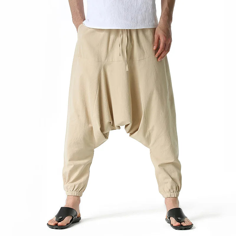 New Men Harem Pants Sweat wear Baggy Casual Yoga Loose Cotton/Sport Jogging Pants Cross Pants for Men Streetwear