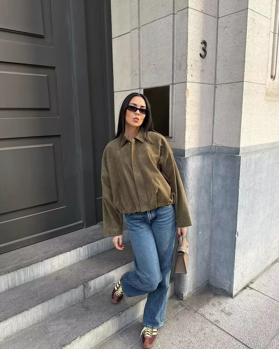 Women's new Jackets Autumn Fashion Loose Bat Sleeves Elegant/Women's Jackets Chic Street Youth Autumn Long Sleeves Coats