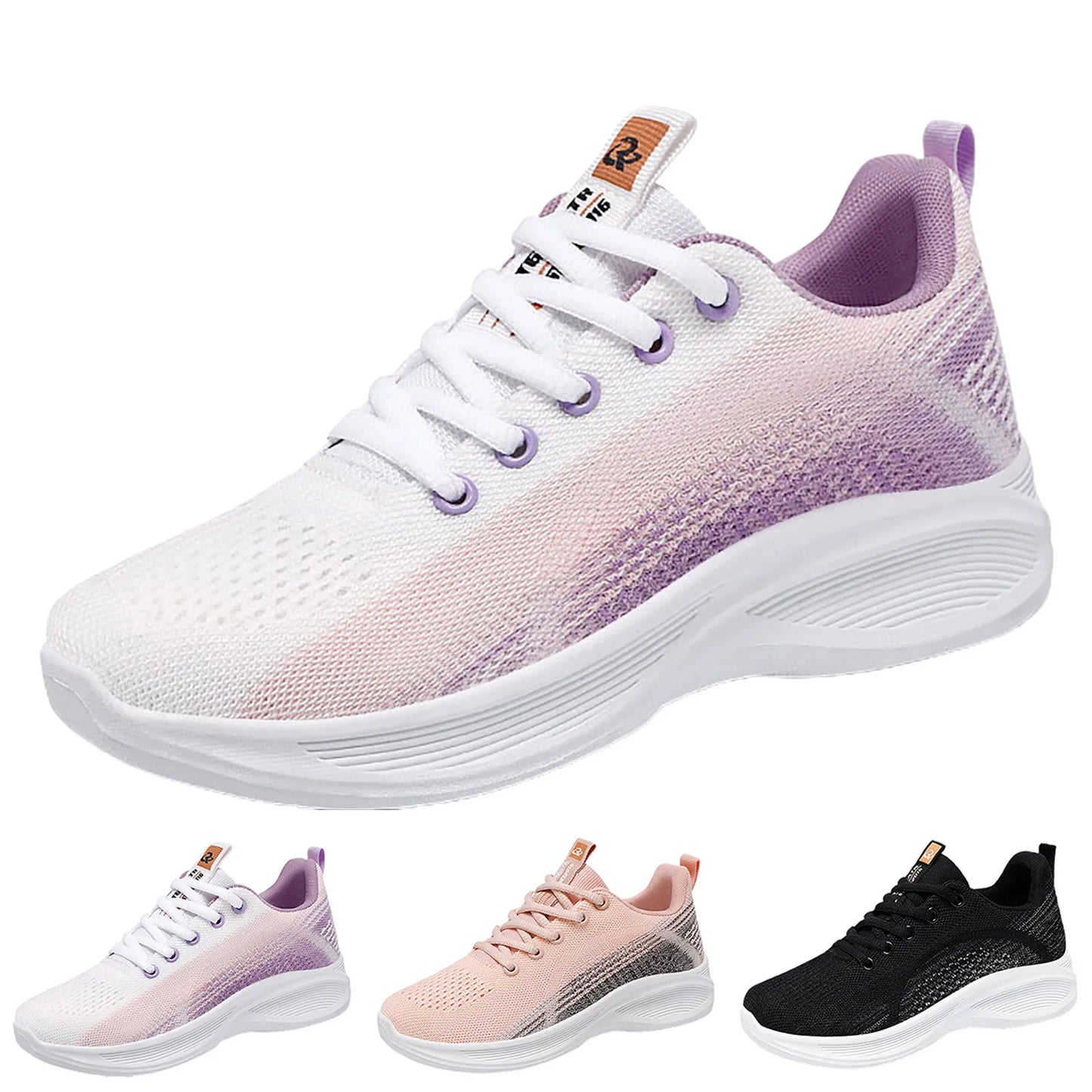 Women's Casual Soft sole Sneakers Breathable Shoes Fly weave/Mesh Running Shoes Women's Lace-up Sport Walking Sneaker