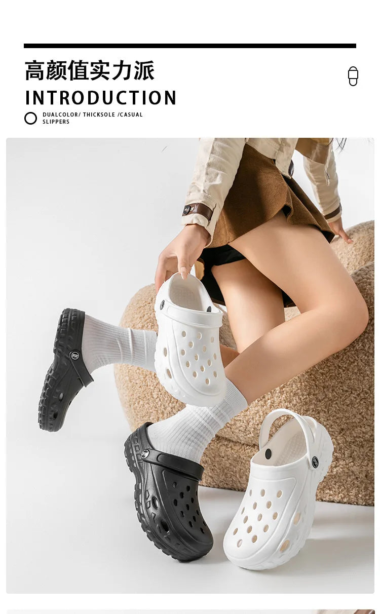 Summer Women Clogs Female Sandals Thick Bottom Home Slides/Soft EVA Dry Wedges Platform Garden Shoes Beach Sandals Home Slippers